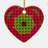 Afrikaans liefgeweven rood ontwerp keramisch ornament (Voorkant)