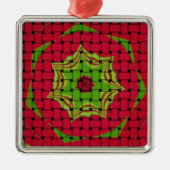 Afrikaans liefgeweven rood ontwerp metalen ornament (Voorkant)
