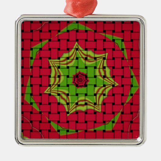 Afrikaans liefgeweven rood ontwerp metalen ornament (Voorkant)