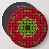 Afrikaans liefgeweven rood ontwerp ronde button 6,0 cm (Voorkant /achterkant)