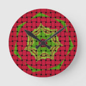 Afrikaans liefgeweven rood ontwerp ronde klok (Voorkant)