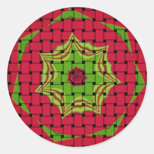 Afrikaans liefgeweven rood ontwerp ronde sticker