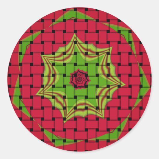 Afrikaans liefgeweven rood ontwerp ronde sticker (Voorkant)