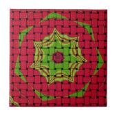 Afrikaans liefgeweven rood ontwerp tegeltje (Voorkant)