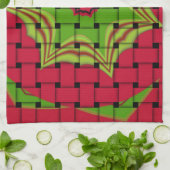 Afrikaans liefgeweven rood ontwerp theedoek (Gevouwen)