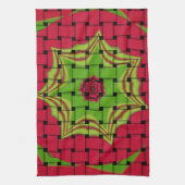 Afrikaans liefgeweven rood ontwerp theedoek (Verticaal)