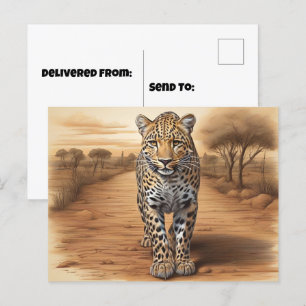Afrikaans luipaard hoofd briefkaart