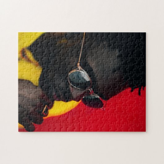 Afrikaans Man dat zonnebrillen draagt Legpuzzel (Horizontaal)