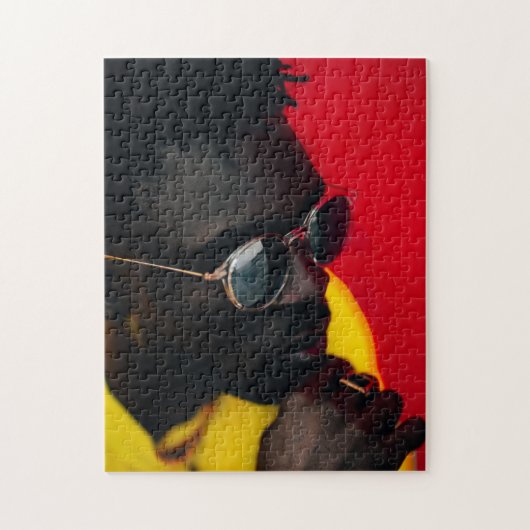 Afrikaans Man dat zonnebrillen draagt Legpuzzel (Verticaal)