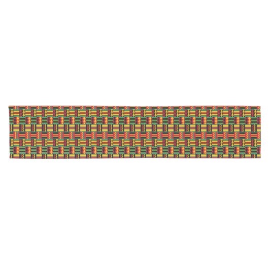 Afrikaans mandje weave Pride Red Yellow Green Blac Korte Tafelloper (Horizontaal)