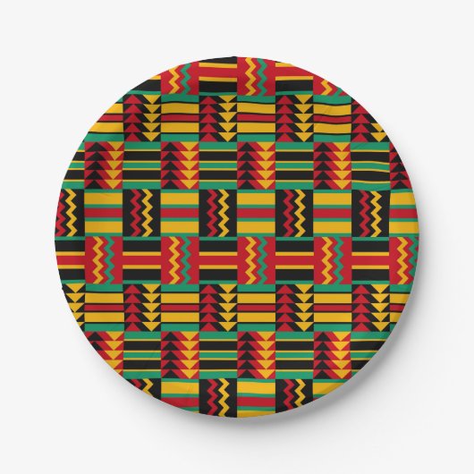 Afrikaans mandje weave Pride Red Yellow Green Blac Papieren Bordje (Voorkant)