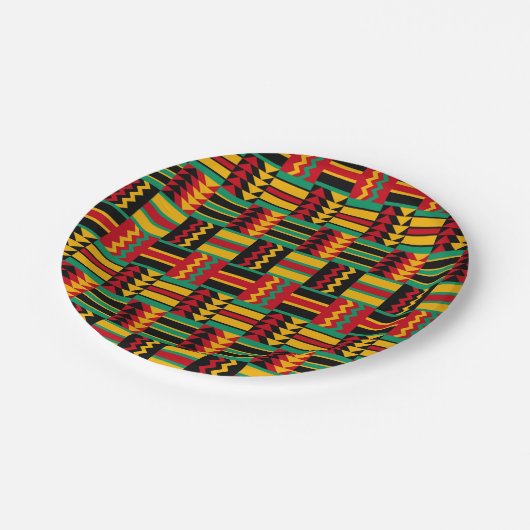 Afrikaans mandje weave Pride Red Yellow Green Blac Papieren Bordje (Gekanteld)