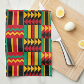 Afrikaans mandje weave Pride Red Yellow Green Blac Theedoek (Quarter Fold)