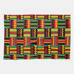 Afrikaans mandje weave Pride Red Yellow Green Blac Theedoek