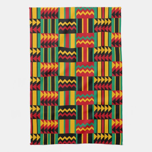 Afrikaans mandje weave Pride Red Yellow Green Blac Theedoek (Verticaal)