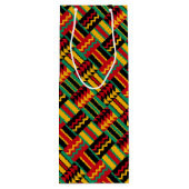 Afrikaans mandje weave Pride Red Yellow Green Blac Wijn Cadeautas (Achterkant)