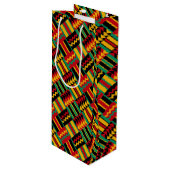 Afrikaans mandje weave Pride Red Yellow Green Blac Wijn Cadeautas (Voorkant Gekanteld)