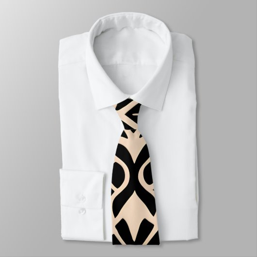 Afrikaans Marokko beige geometrisch patroon Stropdas (Gebonden)