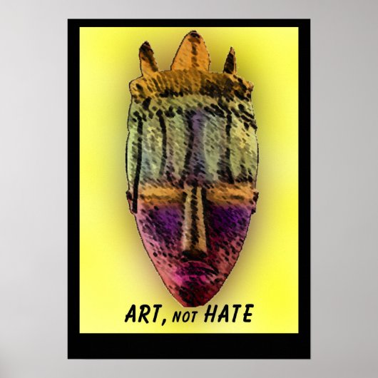 AFRIKAANS-MASK-geel afdrukPoster Poster (Voorkant)