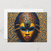 Afrikaans masker briefkaart (Voorkant / Achterkant)