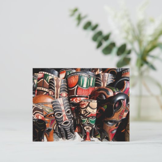 Afrikaans masker briefkaart (Staand voorkant)