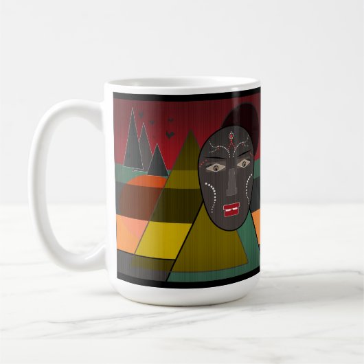 Afrikaans masker koffiemok (Links)