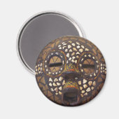 Afrikaans masker met cowrieschalen magneet (Voorkant / Achterkant)