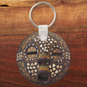 Afrikaans masker met cowrieschalen sleutelhanger (Voorkant)