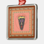 Afrikaans masker metalen ornament (Links)