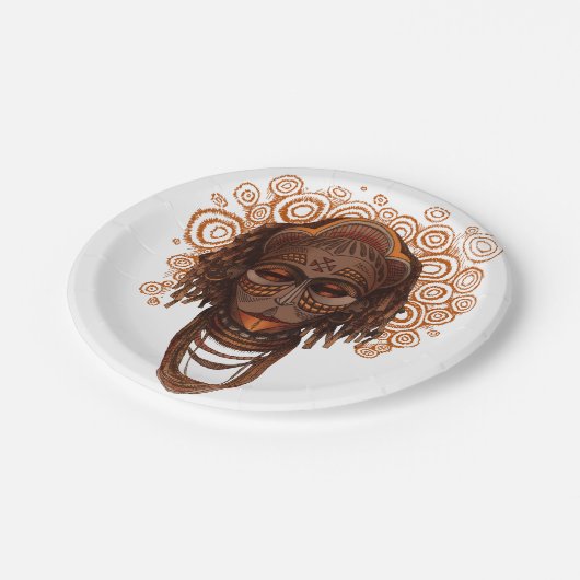 Afrikaans masker papieren bordje (Gekanteld)