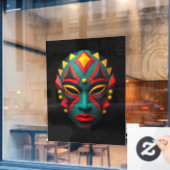 Afrikaans masker raamfolie raamsticker (Cafe Raam)
