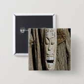 Afrikaans Masker Speld Vierkante Button 5,1 Cm (Voorkant /achterkant)