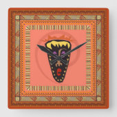 Afrikaans masker vierkante klok (Voorkant)