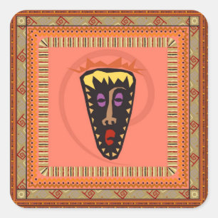 Afrikaans masker vierkante sticker