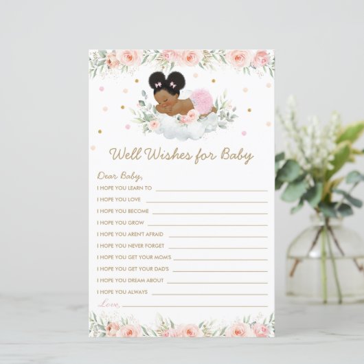 Afrikaans meisje Blush Floral wil Baby (Staand voorkant)