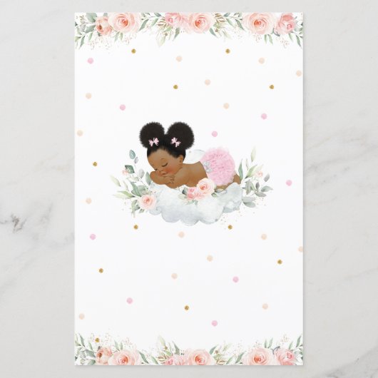 Afrikaans meisje Blush Floral wil Baby (Achterkant)