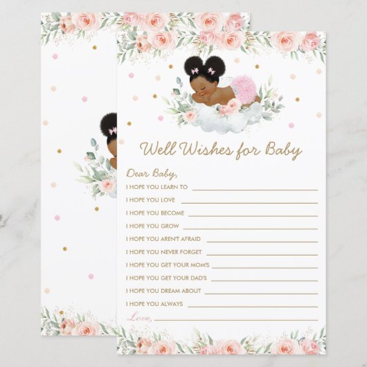 Afrikaans meisje Blush Floral wil Baby (Voorkant / Achterkant)