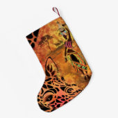 Afrikaans Meisje en Giraffe Kerstmis Kous Kleine Kerstsok (Achterkant (Hangend))