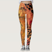 Afrikaans Meisje en Giraffe Leggings (Voorkant)