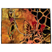 Afrikaans meisje en Giraffe - Vrienden - Kunstteke Groot Cadeauzakje (Achterkant)