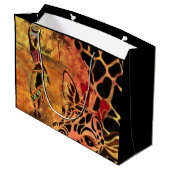 Afrikaans meisje en Giraffe - Vrienden - Kunstteke Groot Cadeauzakje (Achterkant Gekanteld)