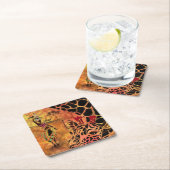 Afrikaans meisje en Giraffe - Vrienden - Kunstteke Kartonnen Onderzetters (Insitu)