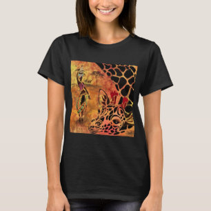 Afrikaans meisje en Giraffe - Vrienden - Kunstteke T-shirt