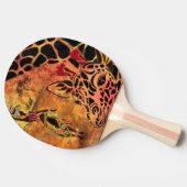 Afrikaans meisje en Giraffe - Vrienden - Kunstteke Tafeltennisbatje (Zijkant)