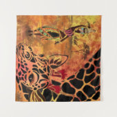 Afrikaans meisje en Giraffe - Vrienden - Kunstteke Wandkleed (Voorkant (horizontaal))