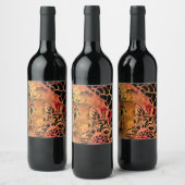 Afrikaans meisje en Giraffe - Vrienden - Kunstteke Wijn Etiket (Flessen)