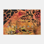 Afrikaans meisje en Giraffe - Vrienden - Welkom Deurmat (Voorkant)