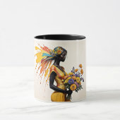 Afrikaans meisje etnische mode chrysant floraal mok (Midden)