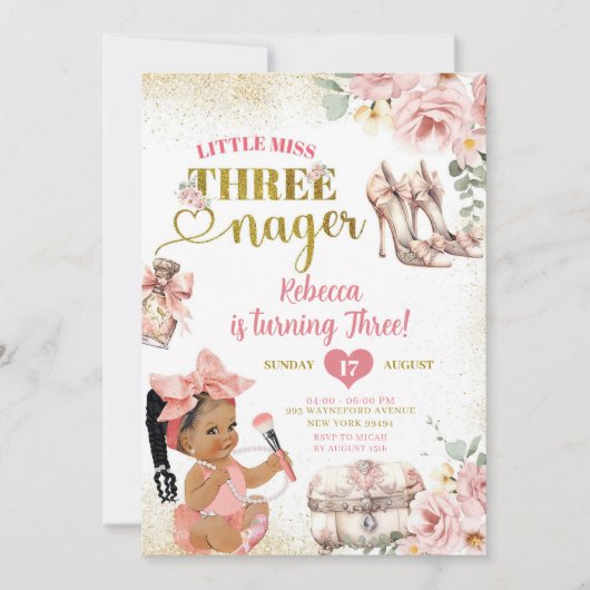 Afrikaans meisje kleine Miss Threenager derde verj Kaart (Voorkant)