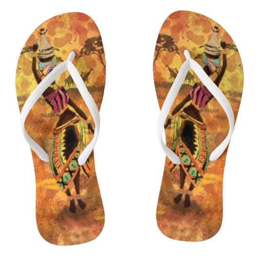 Afrikaans meisje - Tekening Teenslippers (Voetbed)
